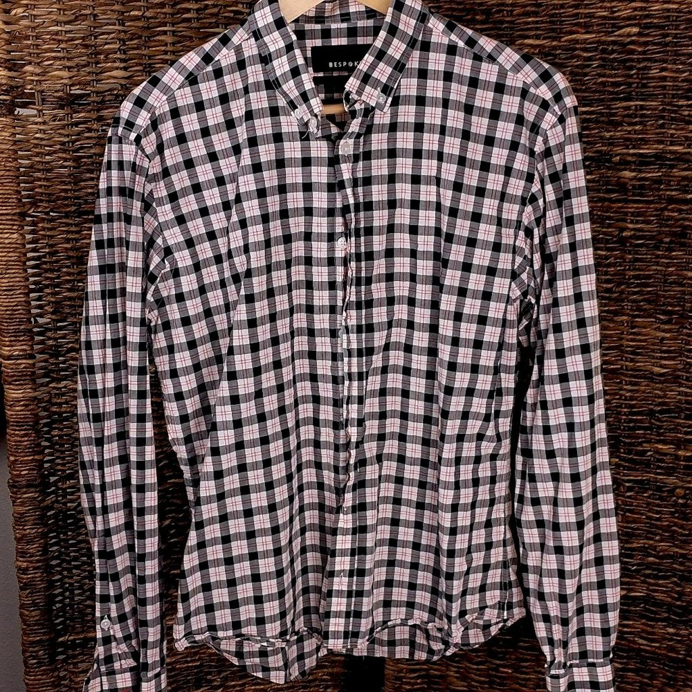 Bespoken Button Up Long Sleeve Shirt Large Plaid